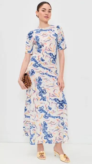 Ulla Johnson Samar Short Sleeve Silk Dress | Thumbnail 5 Ulla Johnson Samar Short Sleeve Silk Dress | Thumbnail 5