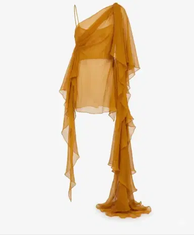 LaQuan Smith Asymmetrical Top with Ruffle Detail | Thumbnail 2 LaQuan Smith Asymmetrical Top with Ruffle Detail | Thumbnail 2