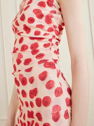 Stella McCartney Gathered Printed Mesh Mini Dress | Thumbnail 4 Stella McCartney Gathered Printed Mesh Mini Dress | Thumbnail 4