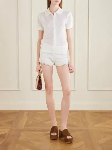 Stella McCartney Crochet-trimmed Cotton Shorts | Thumbnail 2 Stella McCartney Crochet-trimmed Cotton Shorts | Thumbnail 2