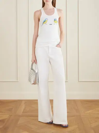 Stella McCartney Hot Fix Crystal-embellished Printed Ribbed Stretch-cotton Tank | Thumbnail 2 Stella McCartney Hot Fix Crystal-embellished Printed Ribbed Stretch-cotton Tank | Thumbnail 2