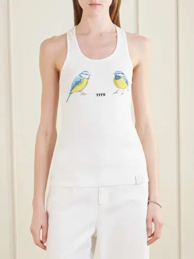 Stella McCartney Hot Fix Crystal-embellished Printed Ribbed Stretch-cotton Tank | Thumbnail 3 Stella McCartney Hot Fix Crystal-embellished Printed Ribbed Stretch-cotton Tank | Thumbnail 3