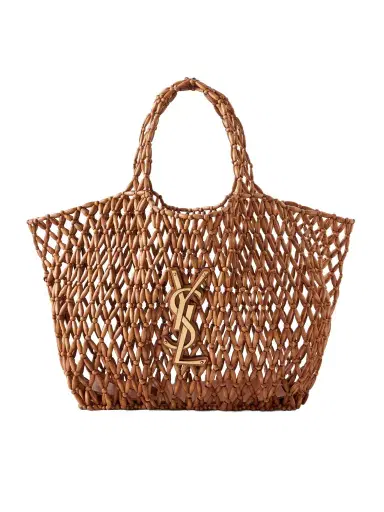 Saint Laurent Icare Beaded Wood Tote | Thumbnail 1 Saint Laurent Icare Beaded Wood Tote | Thumbnail 1