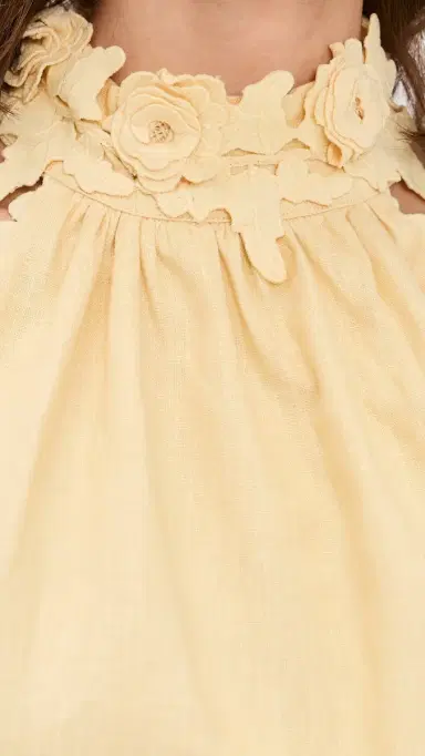 English Factory Halter Flower Detail Mini Dress Butter Yellow | Thumbnail 6 English Factory Halter Flower Detail Mini Dress Butter Yellow | Thumbnail 6