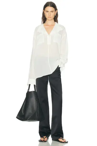 Toteme Overlapping Collar Blouse | Thumbnail 4 Toteme Overlapping Collar Blouse | Thumbnail 4