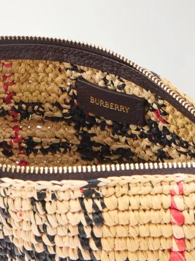 Burberry Margate Leather-trimmed Woven Raffia Clutch Bag | Thumbnail 6 Burberry Margate Leather-trimmed Woven Raffia Clutch Bag | Thumbnail 6