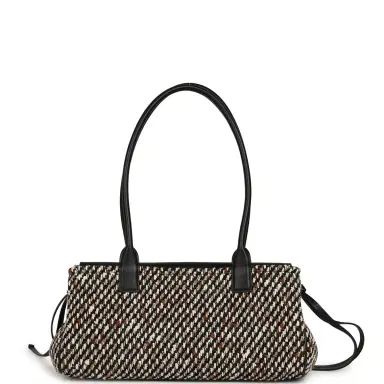 Chanel Chanel Small East West Shopping Tote Black Calfskin and Multi Tweed Gold Hardware | Thumbnail 4 Chanel Chanel Small East West Shopping Tote Black Calfskin and Multi Tweed Gold Hardware | Thumbnail 4