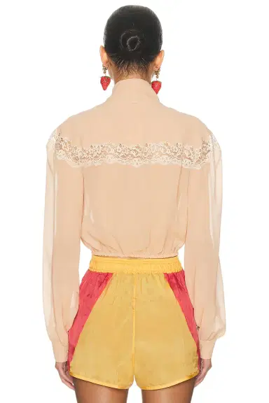 Saint Laurent Cropped Blouse | Thumbnail 3 Saint Laurent Cropped Blouse | Thumbnail 3