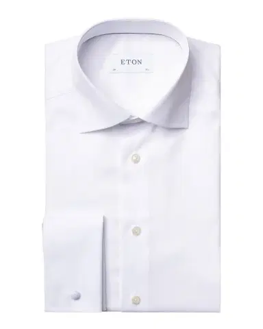 Eton Men's Contemporary-Fit French-Cuff Twill Dress Shirt | Thumbnail 1 Eton Men's Contemporary-Fit French-Cuff Twill Dress Shirt | Thumbnail 1
