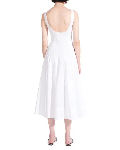 Staud Wells Square-Neck Corset Midi Dress | Thumbnail 4 Staud Wells Square-Neck Corset Midi Dress | Thumbnail 4