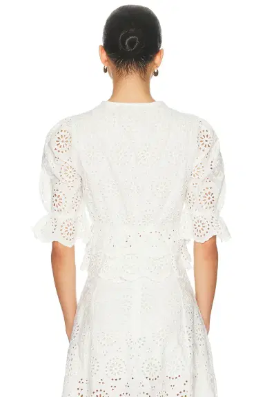 FRAME The Deco Eyelet Tiered Blouse | Thumbnail 3 FRAME The Deco Eyelet Tiered Blouse | Thumbnail 3
