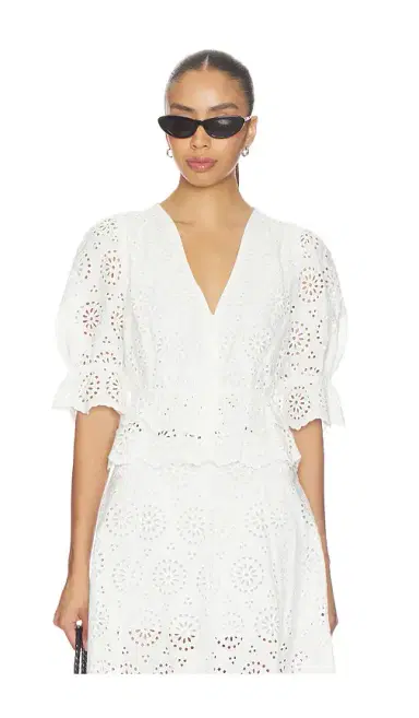 FRAME The Deco Eyelet Tiered Blouse | Thumbnail 5 FRAME The Deco Eyelet Tiered Blouse | Thumbnail 5