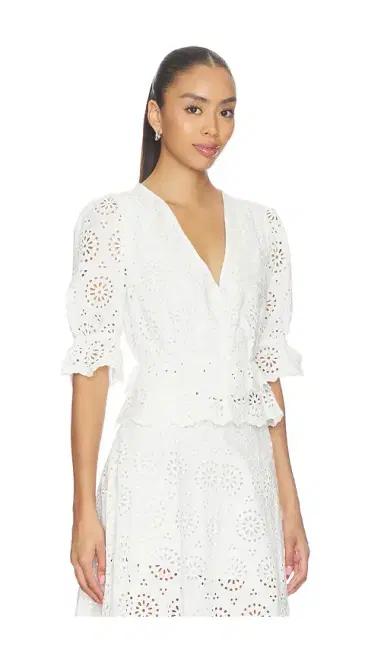 FRAME The Deco Eyelet Tiered Blouse | Thumbnail 6 FRAME The Deco Eyelet Tiered Blouse | Thumbnail 6