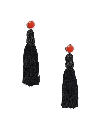 Sophie Buhai Cleo Tasseled Silver And Cornelian Earrings | Thumbnail 1 Sophie Buhai Cleo Tasseled Silver And Cornelian Earrings | Thumbnail 1