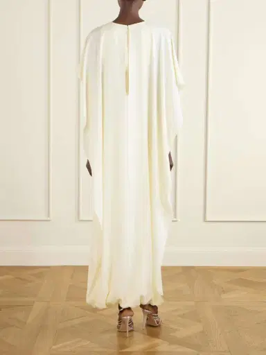 Brandon Maxwell Draped Embellished Crepe Midi Dress | Thumbnail 3 Brandon Maxwell Draped Embellished Crepe Midi Dress | Thumbnail 3