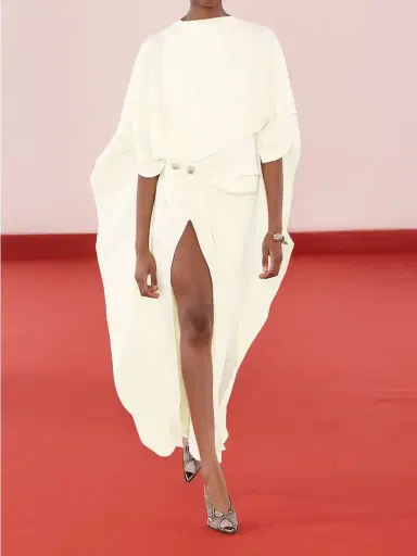 Brandon Maxwell Draped Embellished Crepe Midi Dress | Thumbnail 5 Brandon Maxwell Draped Embellished Crepe Midi Dress | Thumbnail 5