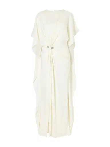 Brandon Maxwell Draped Embellished Crepe Midi Dress | Thumbnail 1 Brandon Maxwell Draped Embellished Crepe Midi Dress | Thumbnail 1