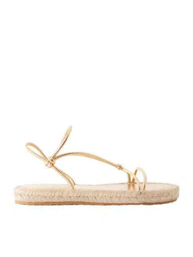 Gianvito Rossi Metallic Leather Espadrille Sandals | Thumbnail 1 Gianvito Rossi Metallic Leather Espadrille Sandals | Thumbnail 1