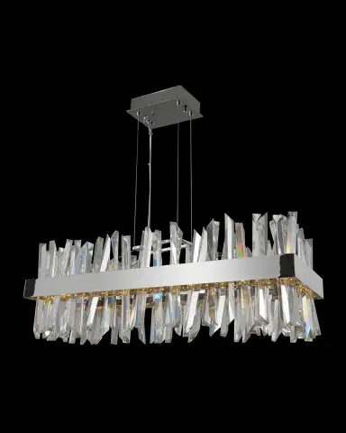 Allegri Crystal by Kalco Lighting Glacier 36" LED Rectangular Island | Thumbnail 2 Allegri Crystal by Kalco Lighting Glacier 36" LED Rectangular Island | Thumbnail 2