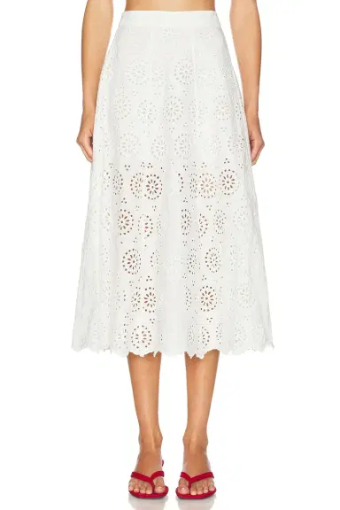FRAME The Deco Eyelet Skirt | Thumbnail 1 FRAME The Deco Eyelet Skirt | Thumbnail 1