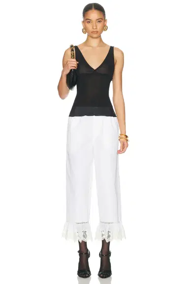 Saint Laurent Cropped Straight Leg Pant | Thumbnail 5 Saint Laurent Cropped Straight Leg Pant | Thumbnail 5
