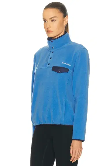 Sporty & Rich Serif Logo Buttoned Polar Jacket | Thumbnail 2 Sporty & Rich Serif Logo Buttoned Polar Jacket | Thumbnail 2