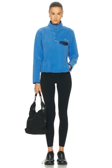 Sporty & Rich Serif Logo Buttoned Polar Jacket | Thumbnail 4 Sporty & Rich Serif Logo Buttoned Polar Jacket | Thumbnail 4