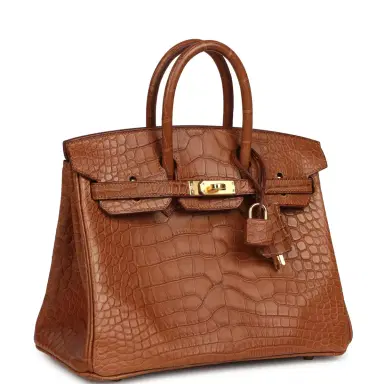 HERMÈS Hermes Birkin 25 Gold Matte Alligator Gold Hardware | Thumbnail 2 HERMÈS Hermes Birkin 25 Gold Matte Alligator Gold Hardware | Thumbnail 2