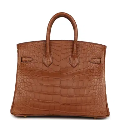 HERMÈS Hermes Birkin 25 Gold Matte Alligator Gold Hardware | Thumbnail 4 HERMÈS Hermes Birkin 25 Gold Matte Alligator Gold Hardware | Thumbnail 4