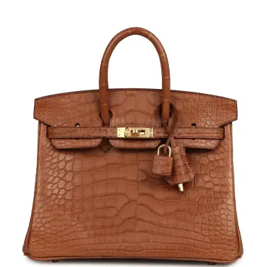 HERMÈS Hermes Birkin 25 Gold Matte Alligator Gold Hardware | Thumbnail 1 HERMÈS Hermes Birkin 25 Gold Matte Alligator Gold Hardware | Thumbnail 1