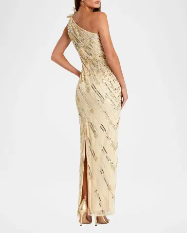 Mac Duggal Embellished One-Shoulder Column Gown | Thumbnail 3 Mac Duggal Embellished One-Shoulder Column Gown | Thumbnail 3
