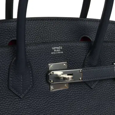 HERMÈS Hermes Birkin 30 Bleu Nuit Verso Togo Palladium Hardware | Thumbnail 7 HERMÈS Hermes Birkin 30 Bleu Nuit Verso Togo Palladium Hardware | Thumbnail 7