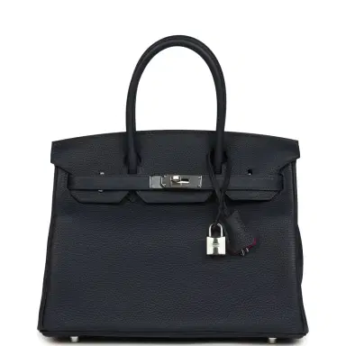 HERMÈS Hermes Birkin 30 Bleu Nuit Verso Togo Palladium Hardware | Thumbnail 1 HERMÈS Hermes Birkin 30 Bleu Nuit Verso Togo Palladium Hardware | Thumbnail 1