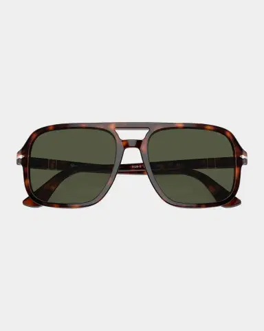PERSOL Men's Double-Bridge Acetate Aviator Sunglasses | Thumbnail 4 PERSOL Men's Double-Bridge Acetate Aviator Sunglasses | Thumbnail 4