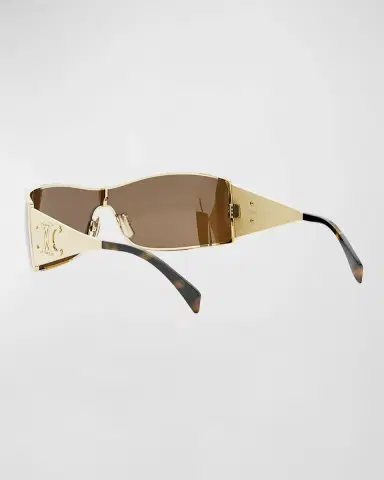 Celine Maxi Triomphe Metal Rectangular Shield Sunglasses | Thumbnail 2 Celine Maxi Triomphe Metal Rectangular Shield Sunglasses | Thumbnail 2