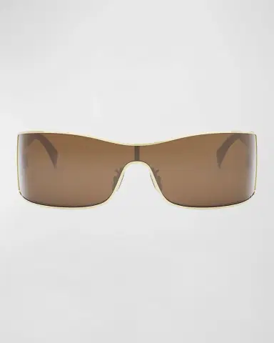 Celine Maxi Triomphe Metal Rectangular Shield Sunglasses | Thumbnail 3 Celine Maxi Triomphe Metal Rectangular Shield Sunglasses | Thumbnail 3