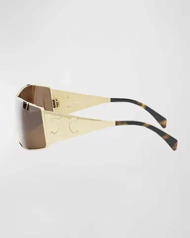 Celine Maxi Triomphe Metal Rectangular Shield Sunglasses | Thumbnail 4 Celine Maxi Triomphe Metal Rectangular Shield Sunglasses | Thumbnail 4
