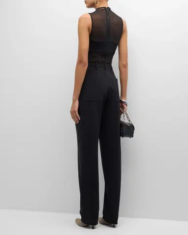 LAPOINTE Mid-Rise Leg-Pocket Tapered-Leg Tech Twill Pants | Thumbnail 4 LAPOINTE Mid-Rise Leg-Pocket Tapered-Leg Tech Twill Pants | Thumbnail 4