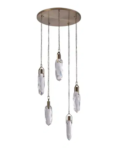 Kalco Lighting Diamante 5-Light Crystal Chandelier, 23" | Thumbnail 1 Kalco Lighting Diamante 5-Light Crystal Chandelier, 23" | Thumbnail 1