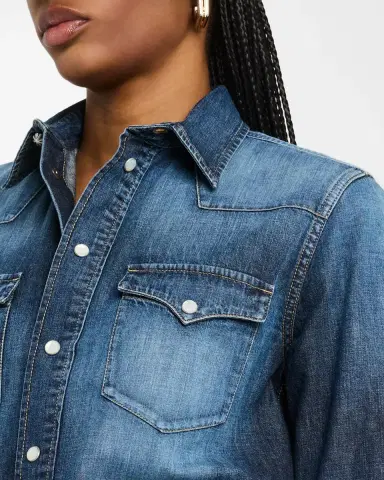 Ralph Lauren Collection Payson Cotton Denim Western Shirt | Thumbnail 5 Ralph Lauren Collection Payson Cotton Denim Western Shirt | Thumbnail 5