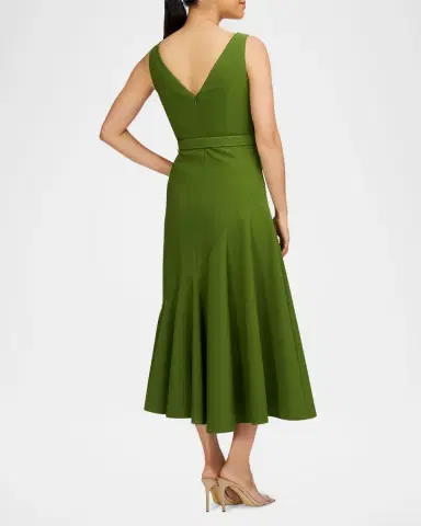 Kay Unger New York Gianna Belted Sleeveless Midi Dress | Thumbnail 3 Kay Unger New York Gianna Belted Sleeveless Midi Dress | Thumbnail 3