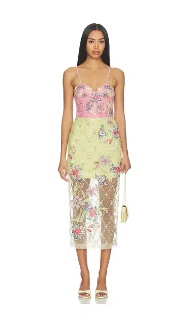 LA FUORI Blush Lily Embroidered Dress | Thumbnail 1 LA FUORI Blush Lily Embroidered Dress | Thumbnail 1