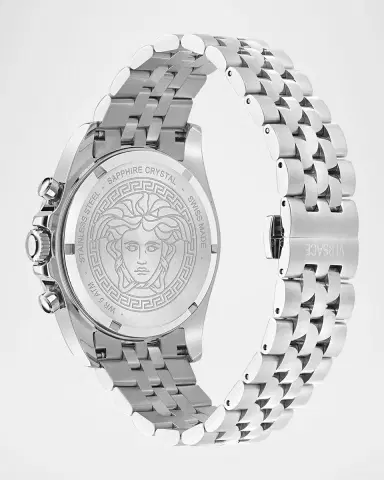 Versace Greca Chrono Wave 43MM Stainless Steel Bracelet Watch | Thumbnail 4 Versace Greca Chrono Wave 43MM Stainless Steel Bracelet Watch | Thumbnail 4