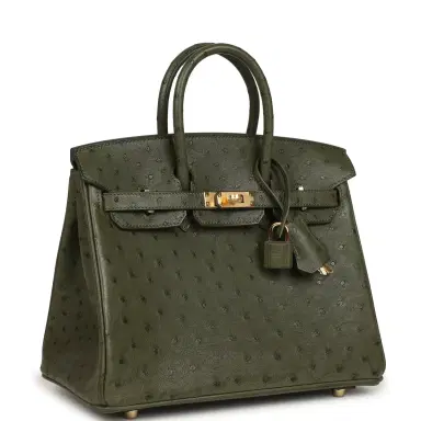 HERMÈS Pre-owned Hermes Birkin 25 Vert Veronese Ostrich Gold Hardware | Thumbnail 2 HERMÈS Pre-owned Hermes Birkin 25 Vert Veronese Ostrich Gold Hardware | Thumbnail 2