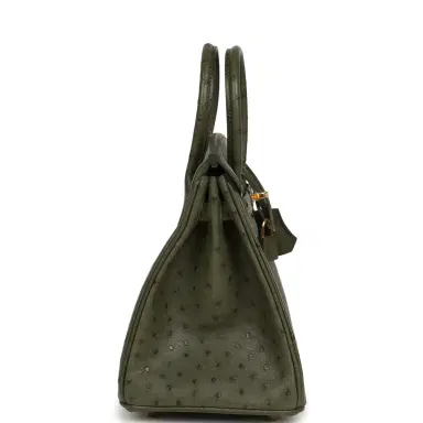 HERMÈS Pre-owned Hermes Birkin 25 Vert Veronese Ostrich Gold Hardware | Thumbnail 3 HERMÈS Pre-owned Hermes Birkin 25 Vert Veronese Ostrich Gold Hardware | Thumbnail 3