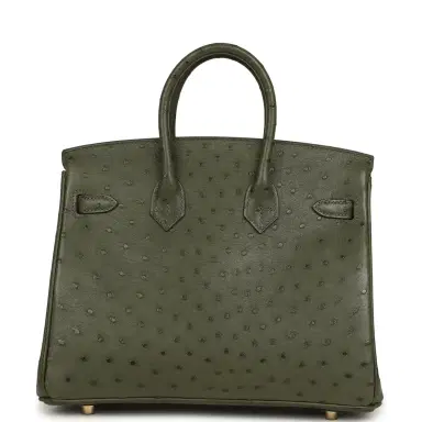 HERMÈS Pre-owned Hermes Birkin 25 Vert Veronese Ostrich Gold Hardware | Thumbnail 4 HERMÈS Pre-owned Hermes Birkin 25 Vert Veronese Ostrich Gold Hardware | Thumbnail 4