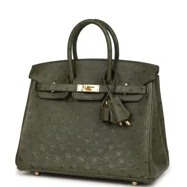 HERMÈS Pre-owned Hermes Birkin 25 Vert Veronese Ostrich Gold Hardware | Thumbnail 5 HERMÈS Pre-owned Hermes Birkin 25 Vert Veronese Ostrich Gold Hardware | Thumbnail 5