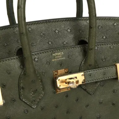 HERMÈS Pre-owned Hermes Birkin 25 Vert Veronese Ostrich Gold Hardware | Thumbnail 7 HERMÈS Pre-owned Hermes Birkin 25 Vert Veronese Ostrich Gold Hardware | Thumbnail 7