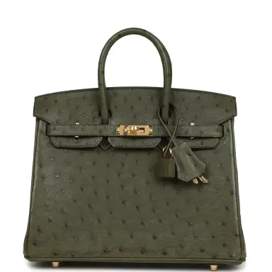 HERMÈS Pre-owned Hermes Birkin 25 Vert Veronese Ostrich Gold Hardware | Thumbnail 1 HERMÈS Pre-owned Hermes Birkin 25 Vert Veronese Ostrich Gold Hardware | Thumbnail 1