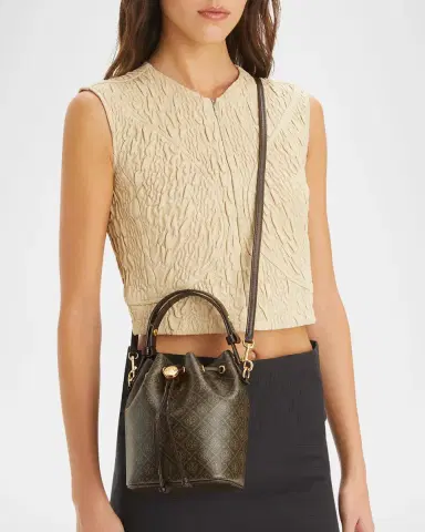 Tory Burch Mini T Monogram Coated Canvas Bucket Bag | Thumbnail 2 Tory Burch Mini T Monogram Coated Canvas Bucket Bag | Thumbnail 2